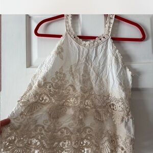 She + Sky Lace Tank Top in Cream